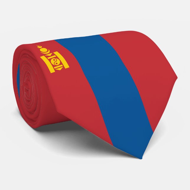 Mongolei-Flagge Krawatte (Gerollt)