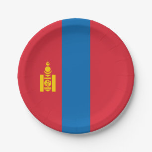 Mongolei-Flagge Pappteller