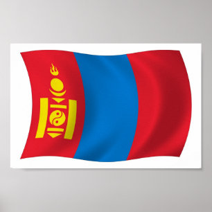 Mongolei Flagge Poster Druck