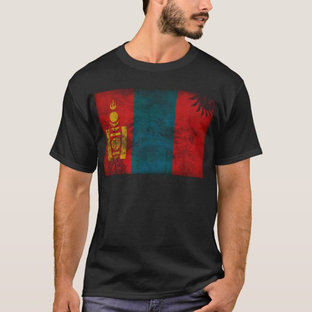 Mongolei-Flagge T-Shirt (Vorderseite)