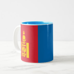 Mongolei-Flagge Zweifarbige Tasse
