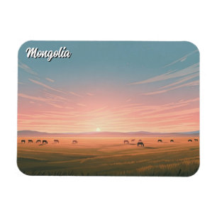 Mongolei Jurte Reise Steppe Magnet