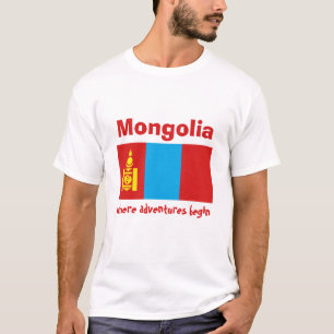 Mongolei + Karte + Text-T - Shirt