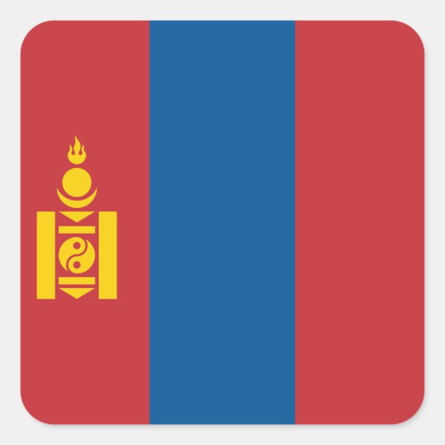 Mongolei (Mongolei) Quadratischer Aufkleber (Vorderseite)