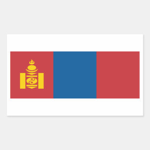 Mongolei/mongolische Flagge Rechteckiger Aufkleber