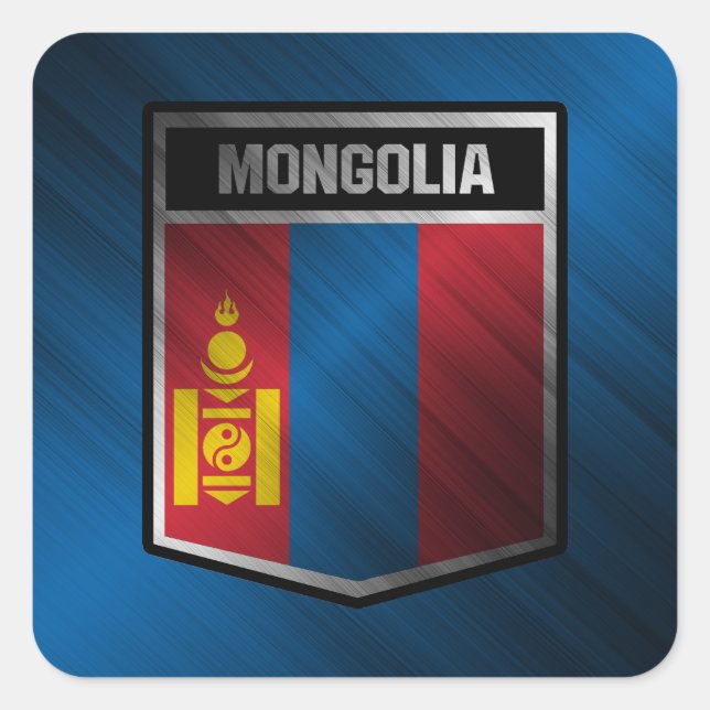 Mongolei Quadratischer Aufkleber (Vorderseite)