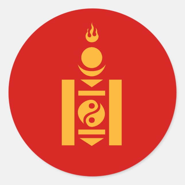 Mongolei Runder Aufkleber (Vorderseite)
