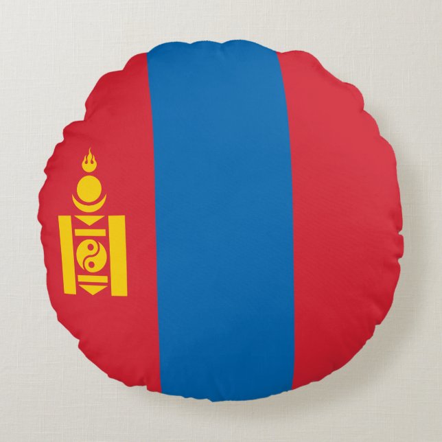 Mongolei Rundes Kissen (Vorderseite)