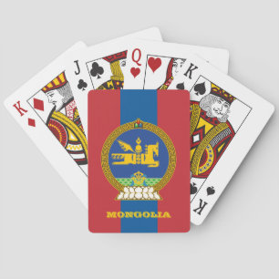 Mongolei Spielkarten Spiele, mongolische Flagge