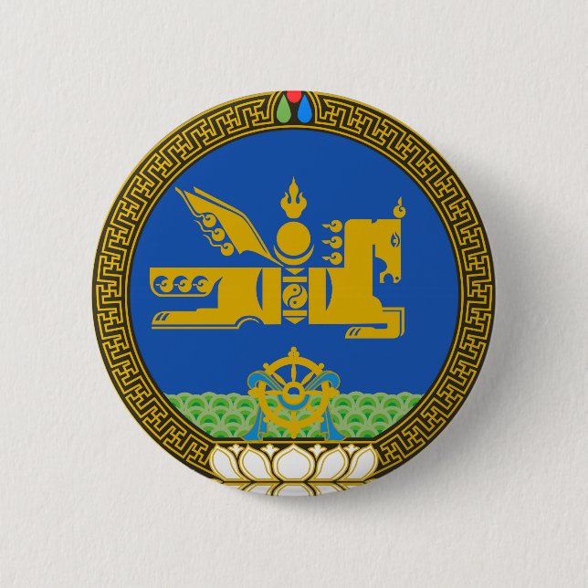 Mongolei-Staats-Emblem Button (Vorderseite)