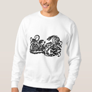 Mongolen und Cobra Besticktes Sweatshirt