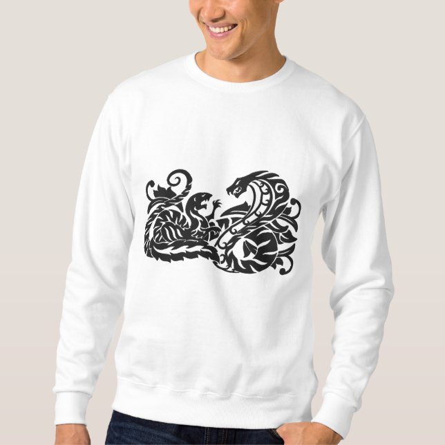Mongolen und Cobra Besticktes Sweatshirt (Vorderseite)