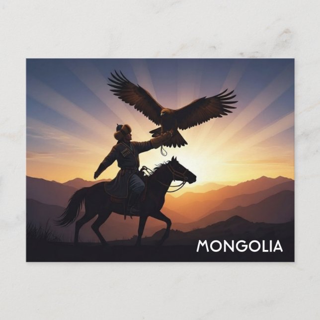 Mongolia Adlerjäger Postkarte (Vorderseite)