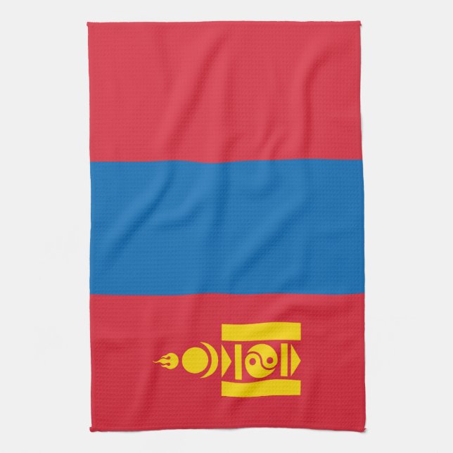 Mongolia flag geschirrtuch (Vertikal)