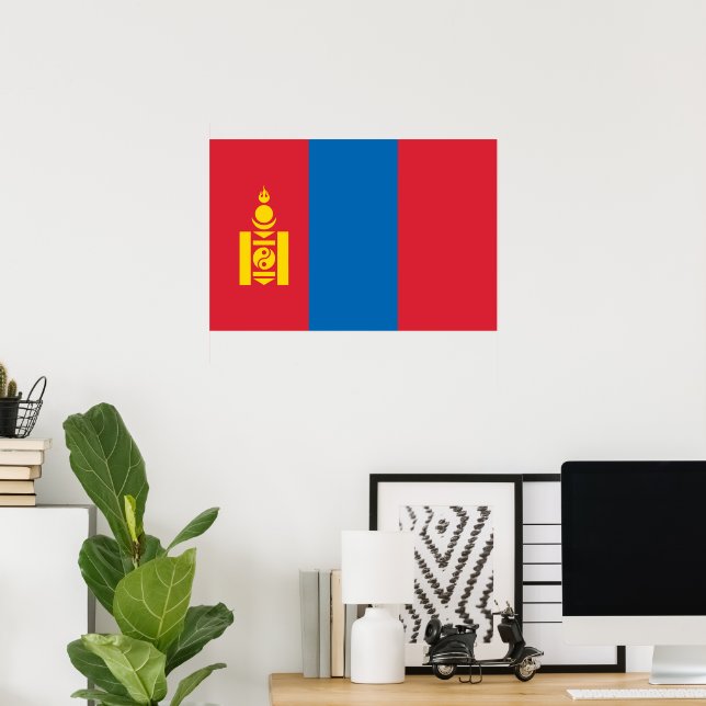 Mongolia flag poster (Heimbüro)