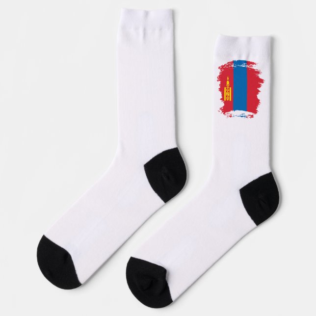 Mongolia flag socken (Linkes Detail)