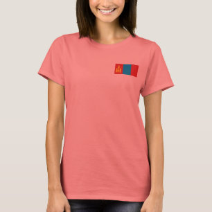 Mongolia-Flagge + Karte T-Shirt