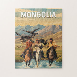 Mongolia Illustration Reise Kunst Vintage