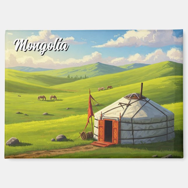 Mongolia Yurt Travel Magnet (Vorderseite)