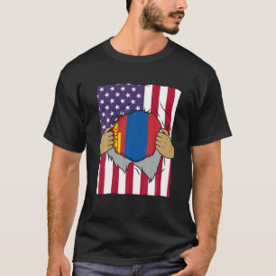Mongolische Flagge Inside Me Zuhause Pride Mongoli T-Shirt