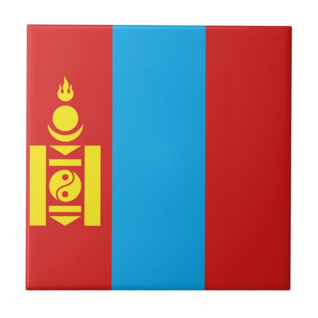 Mongolische Flagge Keramikfliese (Vorderseite)