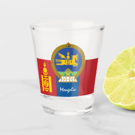 Mongolische Flagge & Mongolische Landpatriotin / S Schnapsglas
