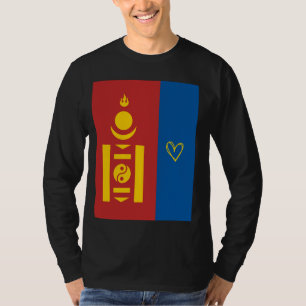 Mongolische Flagge Mongolisches Herz Stolzes Erbe T-Shirt