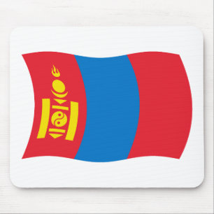 Mongolische Flagge Mousepad