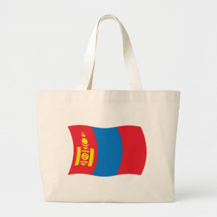 Mongolische Flagge Tote Tag Jumbo Stoffbeutel