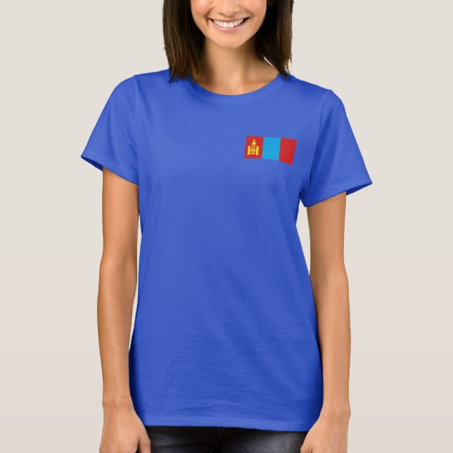 Mongolische Flagge und Karte T - Shirt (Vorderseite)