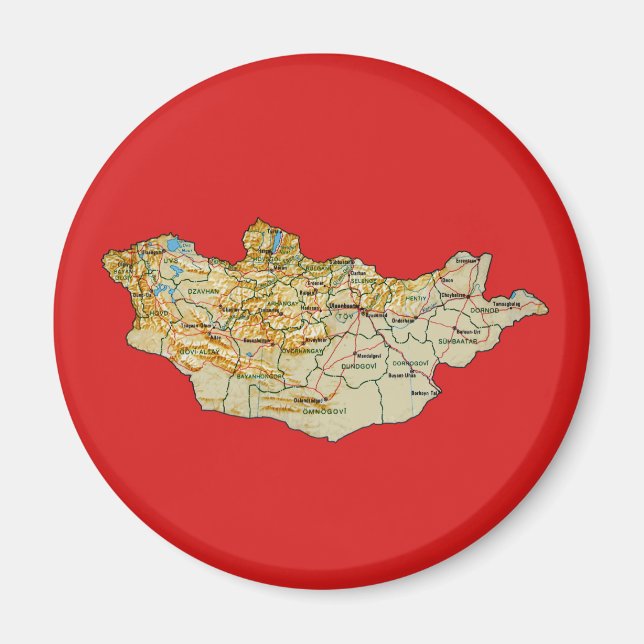 Mongolische Karte Magnet (Vorne)