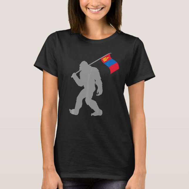 mongolische oder mongolische Flagge auf der mongol T-Shirt (Vorderseite)