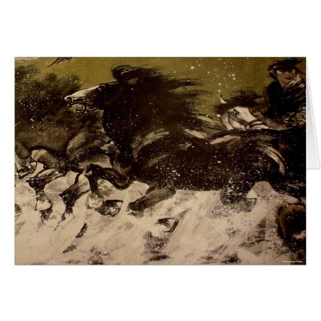 Mongolische Pferdekarte (Vorderseite (Horizontal))