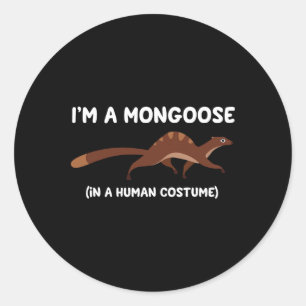 Mongoose Kostüm Witziges Halloween Grafik Runder Aufkleber