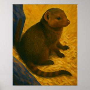 Mongoose unter Strohmalerei Poster
