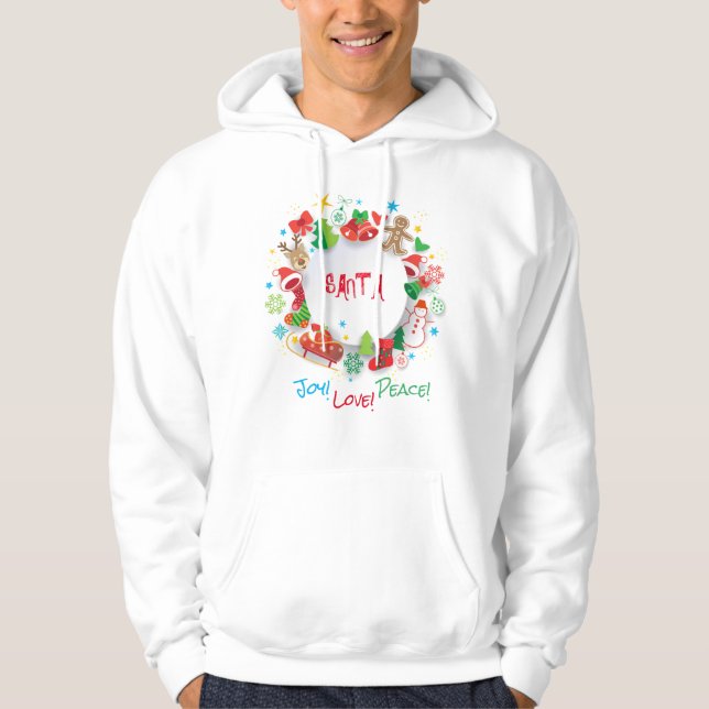 Mongram 20XX Hallo Winter Holiday Symbole Muster Hoodie (Vorderseite)