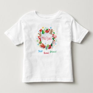 Mongram 20XX Hallo Winter Holiday Symbole Muster Kleinkind T-shirt