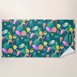 Mongram Beach Handtuch für tropischen Sommerspass