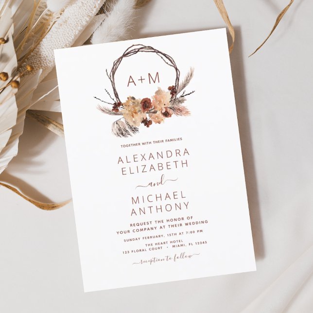 Mongram Boho Pampas Grass Wedding (Von Creator hochgeladen)