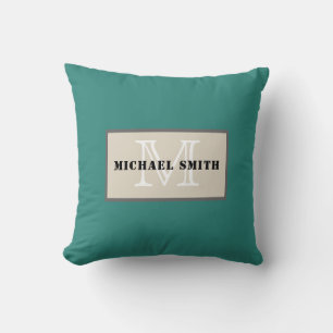 Mongram Celadon Green Solid Color Background Kissen