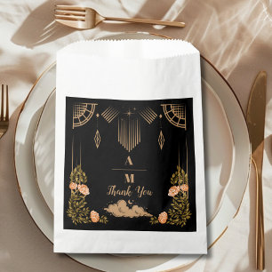 Mongram Celestial Mitternacht Black Stars Hochzeit Geschenktütchen
