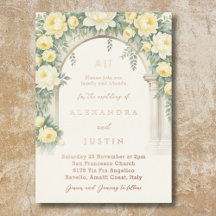Mongram Cream Yellow Floral Arch Wedding