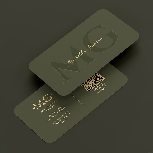 Mongram der modernen Notarkanzlei Visitenkarte (Modern Notary Law Firm Attorney Monogram Green Business Card
)