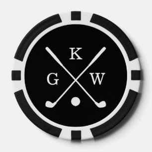 Mongram für 3-Buchstaben-Golf-Clubs Pokerchips