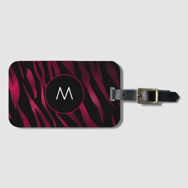 Mongram Gepäckanhänger Burgundy Tiger Stripes (Vorderseite (Horizontal))