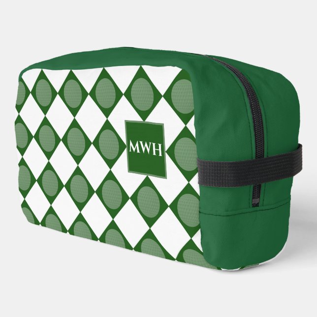 Mongram Golf Ball Muster Dopp Kit Bag Waschbeutel (Linke Seite)