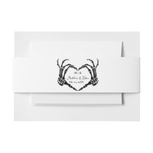 Mongram Gothic Skull Heart Hand Wedding Einladungsbanderole