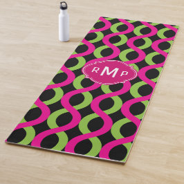 Mongram Green and Pink Waves Muster Yogamatte