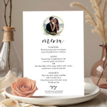 Mongram Greenery Wreaths Eucalyptus Wedding Menu