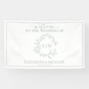 Mongram Hochzeitstich für das moderne Wappen mit g Banner